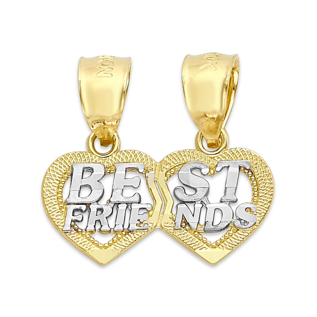 Solid 14k Two-Tone Breakable Heart Pendant - Jewelry Gifts For Best Friends